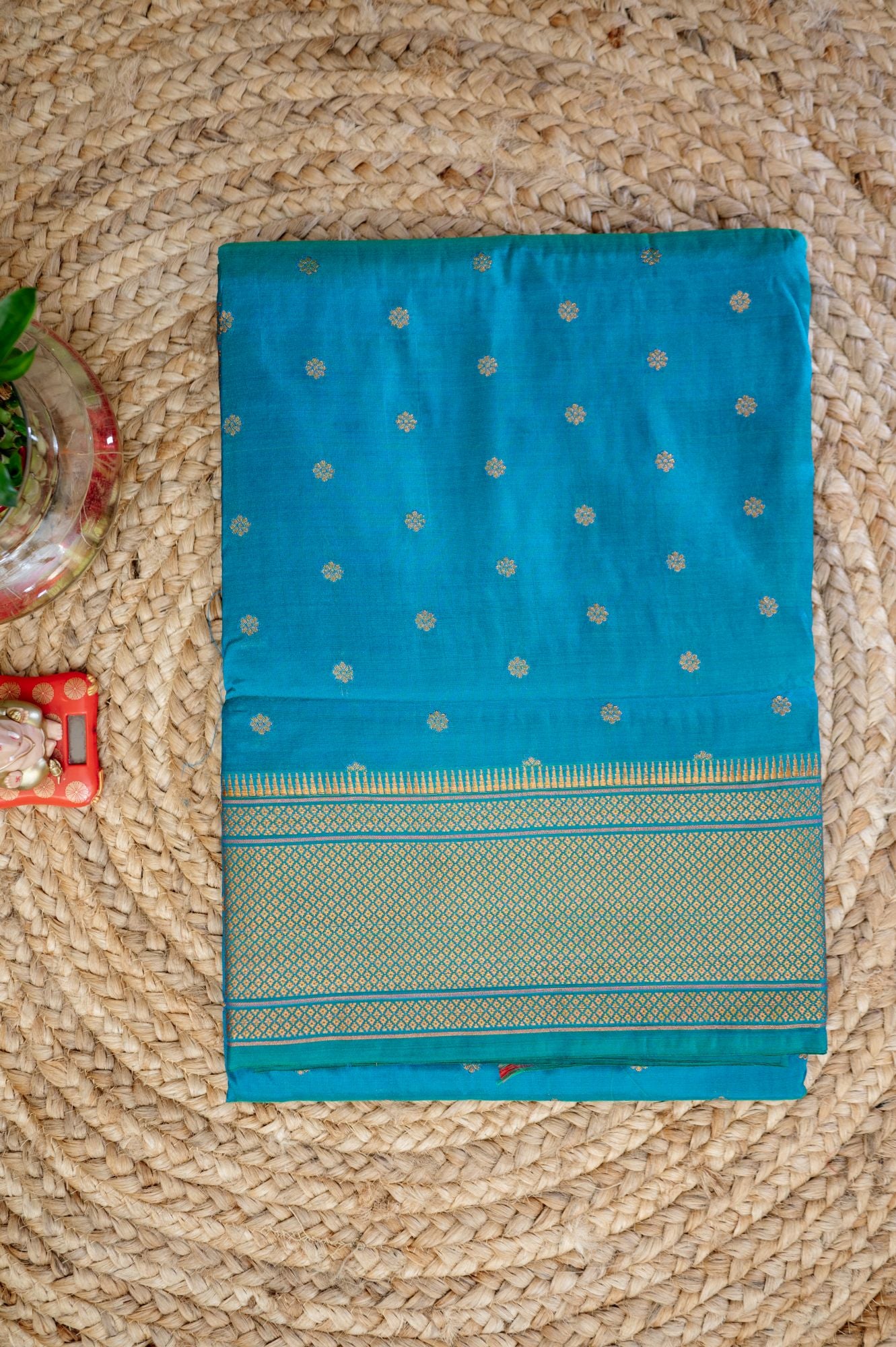 Kalanjali Paithani - Teal Blue