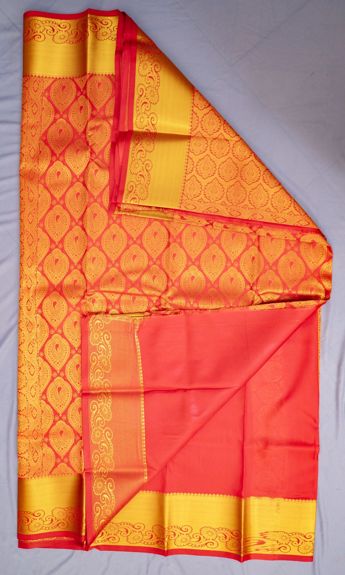 Pure Red Golden Jari Pattu Saree