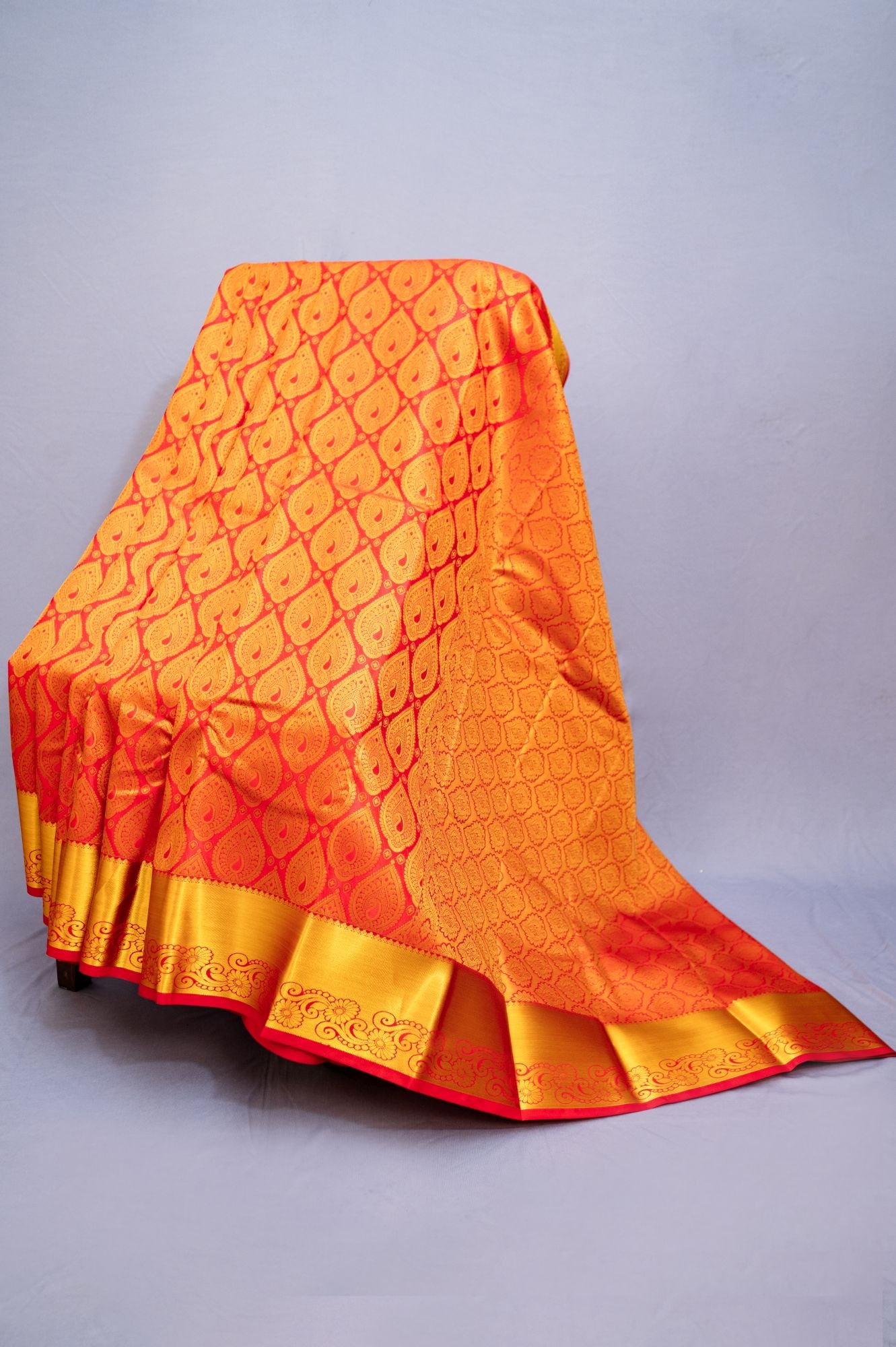 Pure Red Golden Jari Pattu Saree