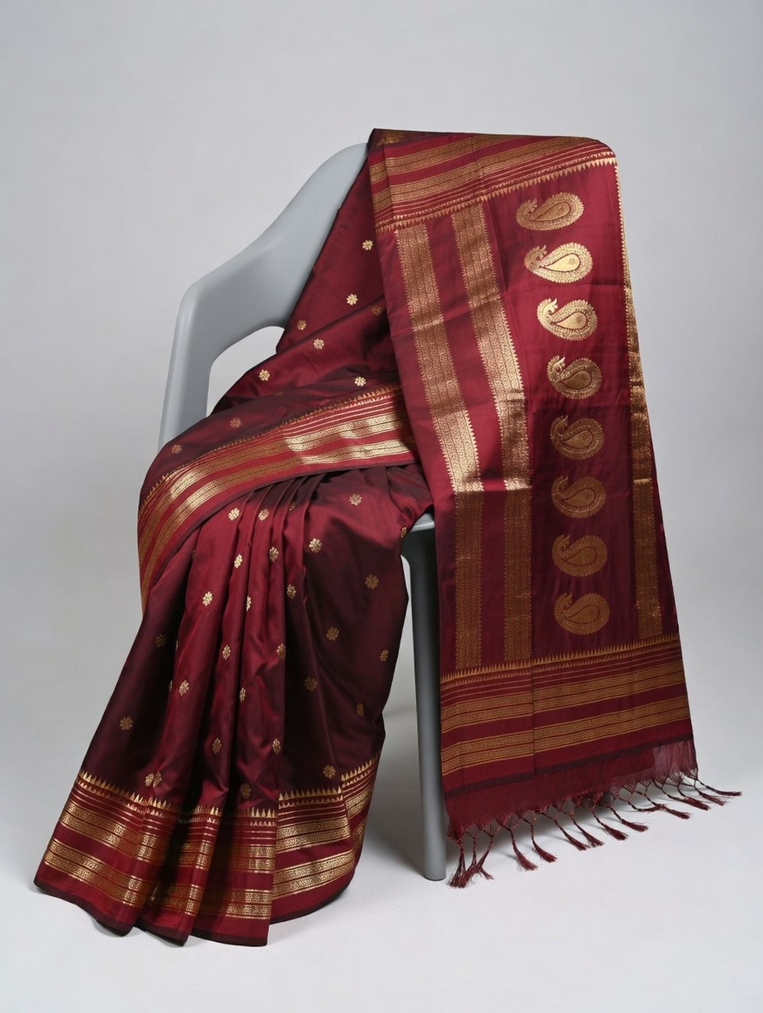 KADIYAL PAITHANI SAREE – ROYAL MAROON ELEGANCE